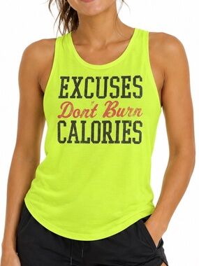 Chin Up Apparel Neon yellow Graphic Tank Top - Motivational Workout Tee